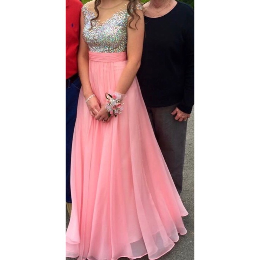 Pink Sequined Prom Dress